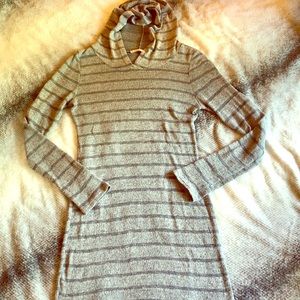 Cute knit, gray striped tunic/dress